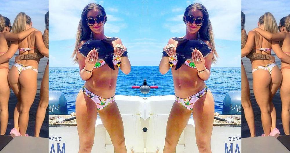 25P Sarah Haulin' Ass Fish Thong Bikini For Masterbational Use