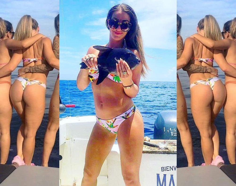 25P Sarah Haulin' Ass Fish Thong Bikini For Masterbational Use