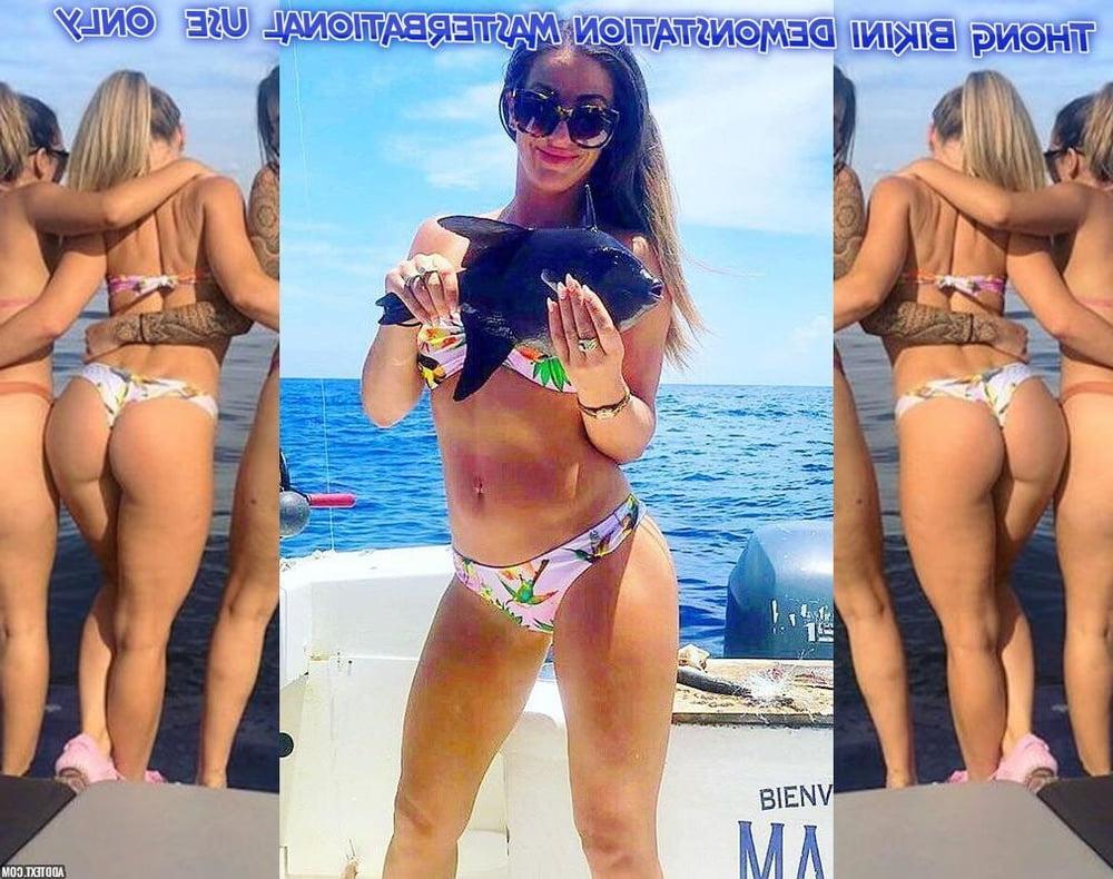 25P Sarah Haulin' Ass Fish Thong Bikini For Masterbational Use