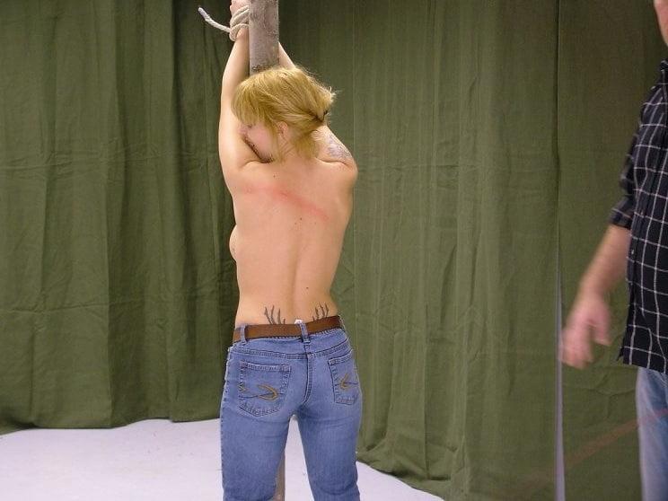 13P Back whipping in jeans
