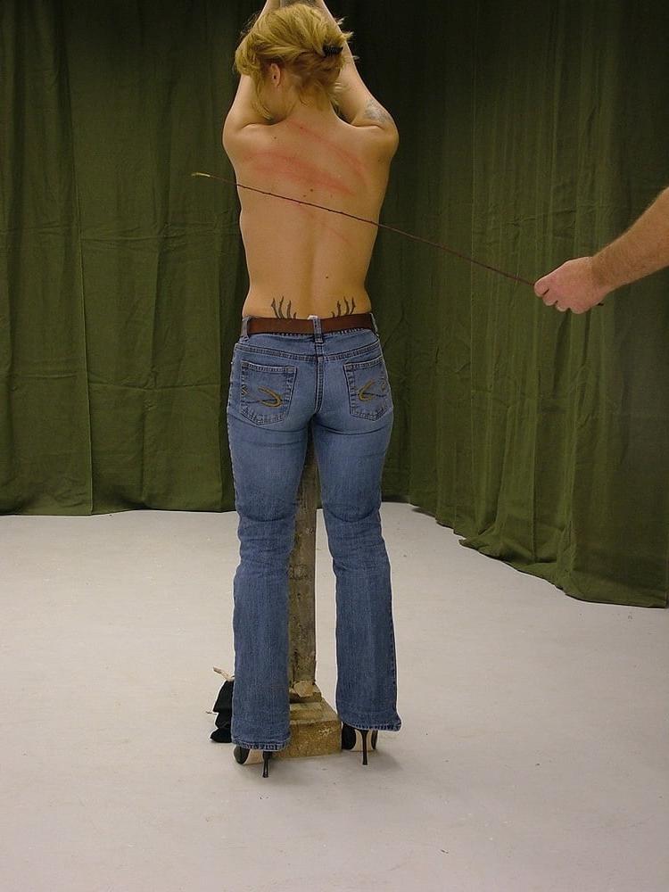 13P Back whipping in jeans