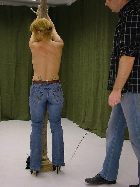 13P Back whipping in jeans
