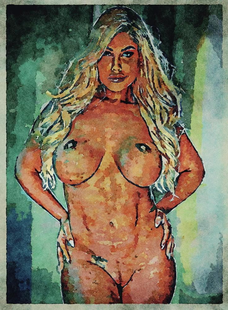 25P Erotic Digital Watercolor Art 4th July 2020