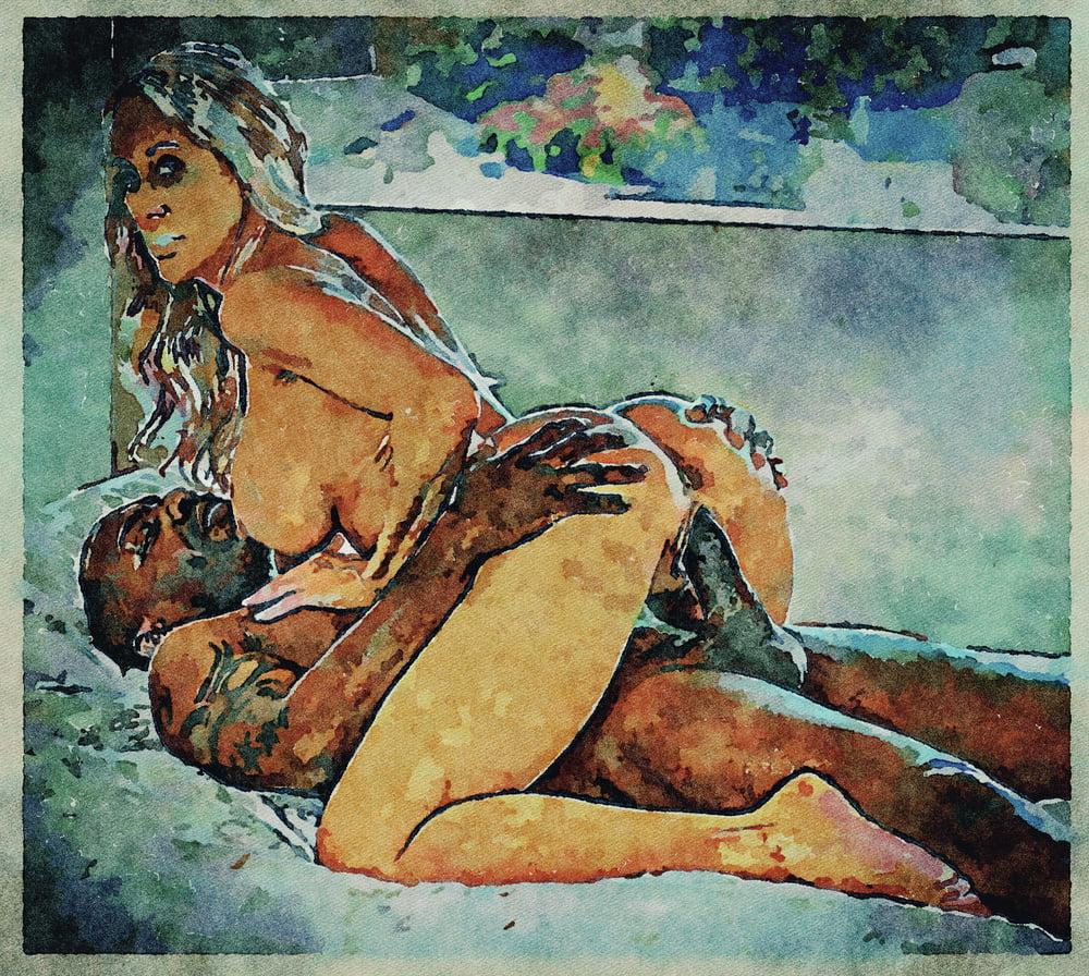 25P Erotic Digital Watercolor Art 4th July 2020