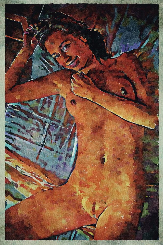 25P Erotic Digital Watercolor Art 4th July 2020