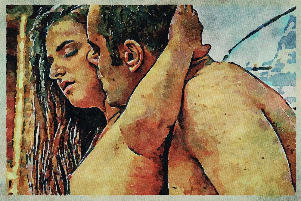 25P Erotic Digital Watercolor Art 4th July 2020