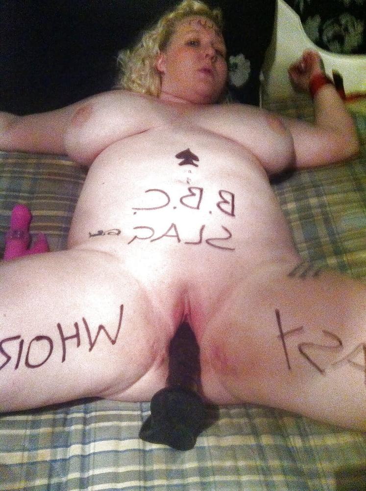 6P Fat white slag takes BBC cock