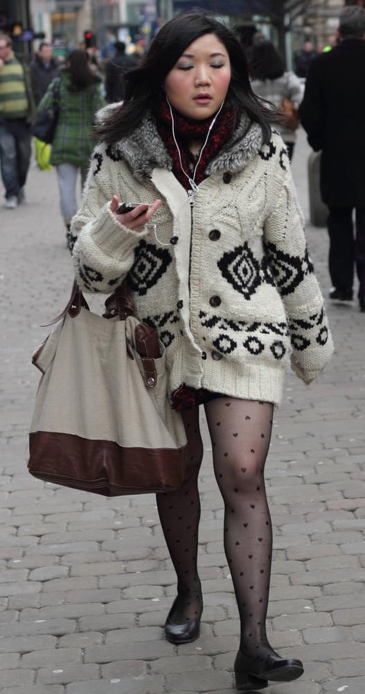 22P Street Pantyhose - Chinese Brits