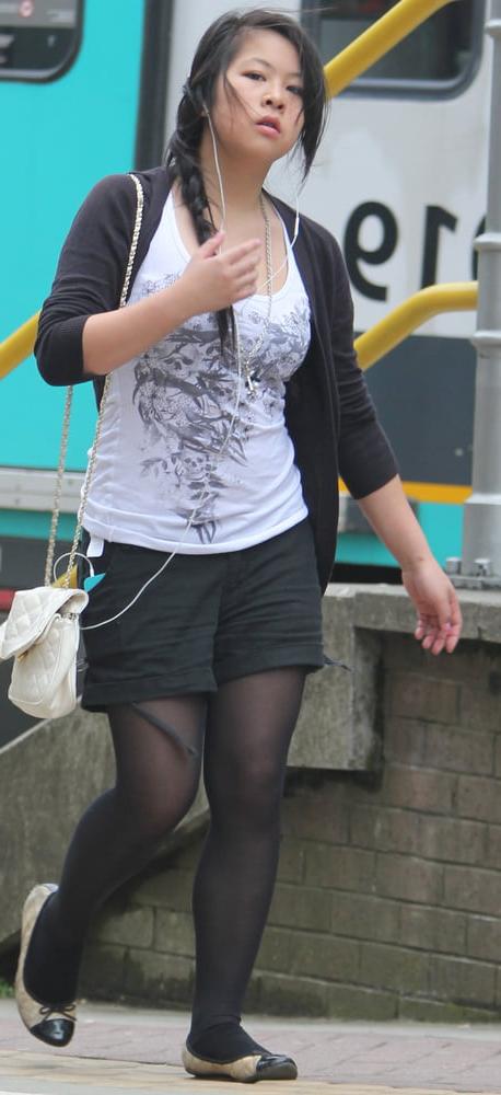 22P Street Pantyhose - Chinese Brits