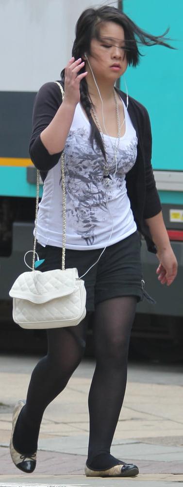 22P Street Pantyhose - Chinese Brits