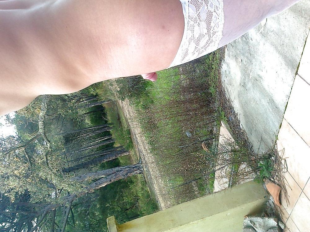 18P Stockings on public beach 2