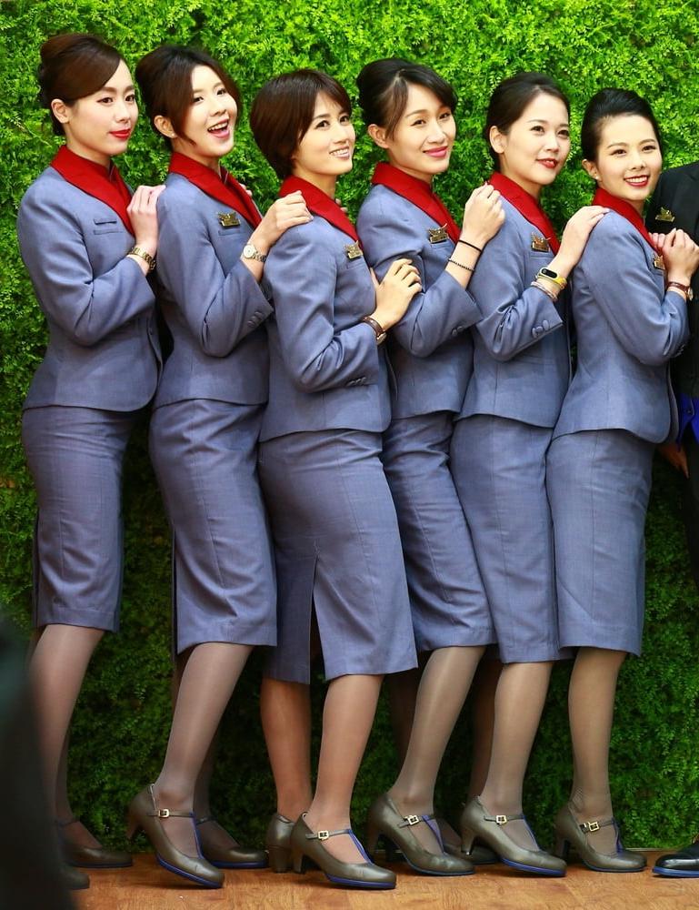 25P Flight Attendants in Pantyhose - #005 Air China Girls