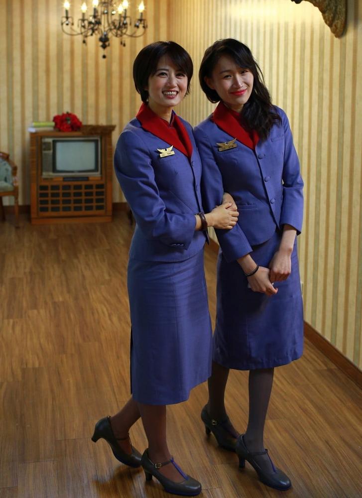 25P Flight Attendants in Pantyhose - #005 Air China Girls