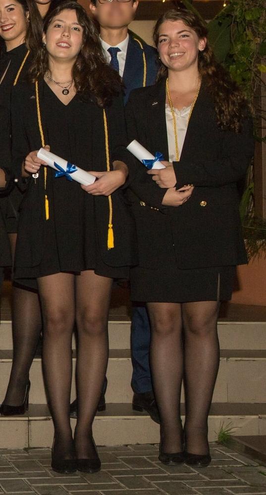 25P Spanish Graduation Girls in Pantyhose Part 1