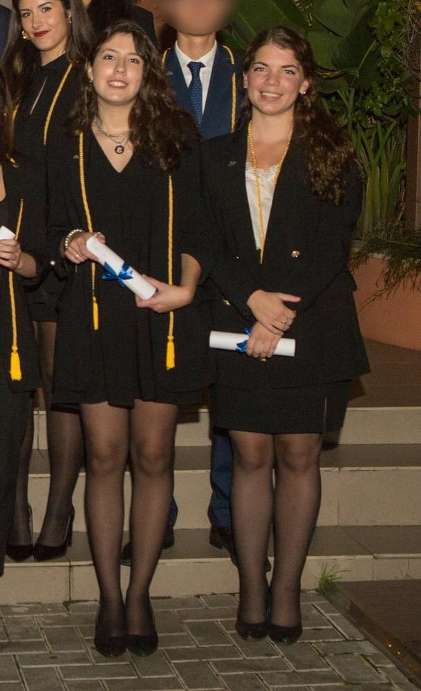 25P Spanish Graduation Girls in Pantyhose Part 1