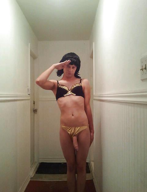 7P Gold thong wear me sexy ass