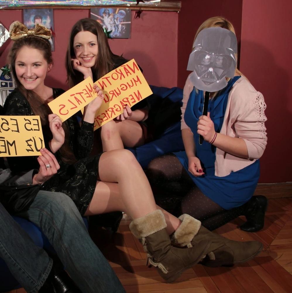 25P Nerdy Girls Party in Pantyhose Part 1