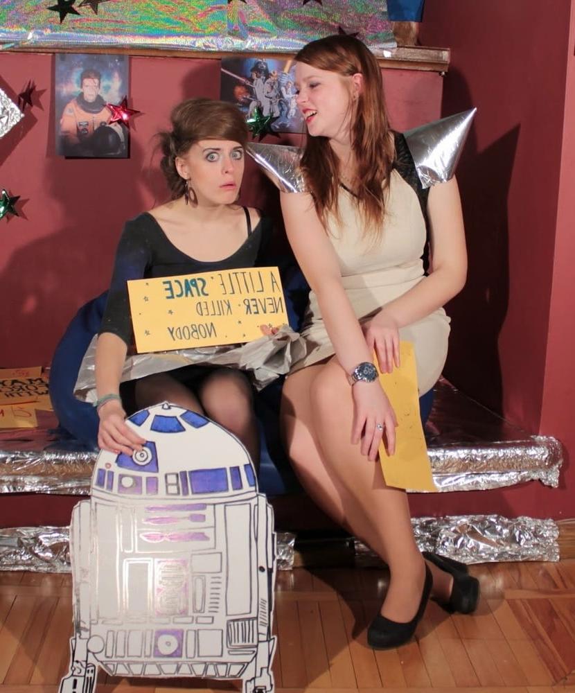 25P Nerdy Girls Party in Pantyhose Part 1