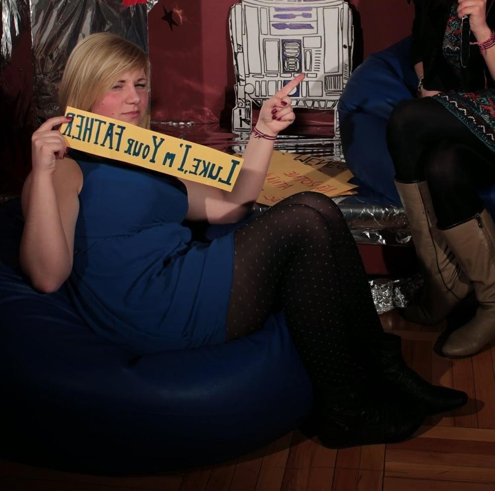 25P Nerdy Girls Party in Pantyhose Part 1