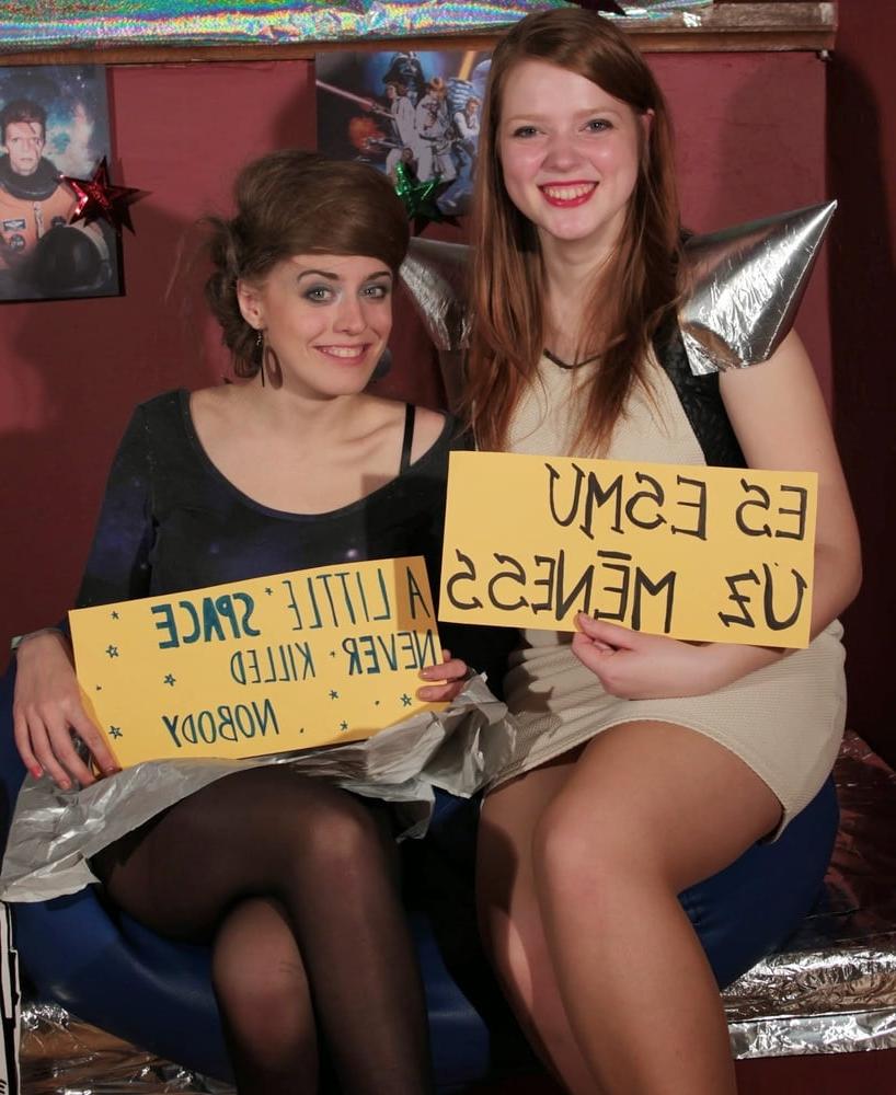 25P Nerdy Girls Party in Pantyhose Part 1