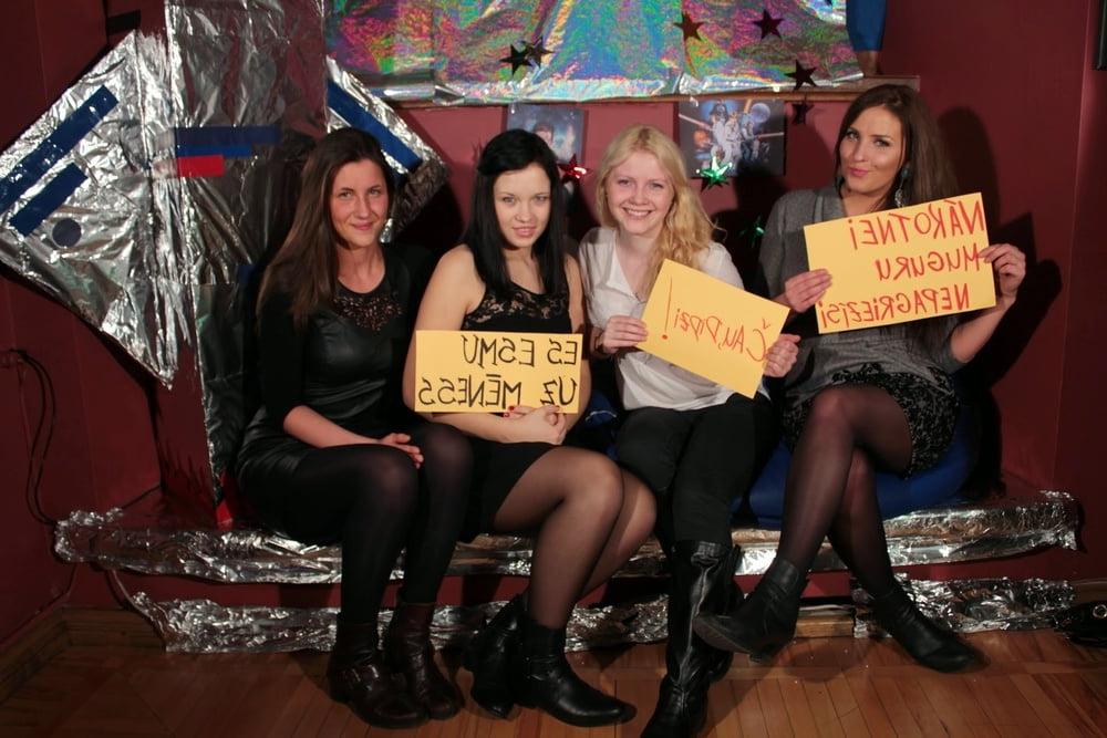 25P Nerdy Girls Party in Pantyhose Part 2