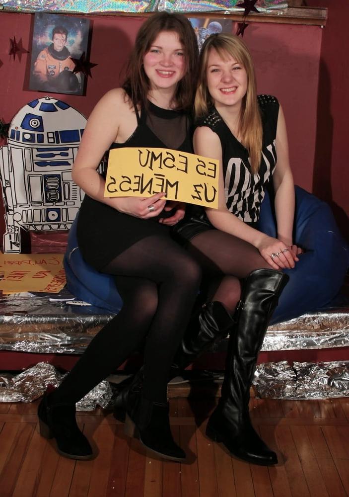 25P Nerdy Girls Party in Pantyhose Part 2