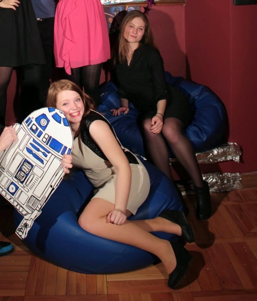 25P Nerdy Girls Party in Pantyhose Part 2