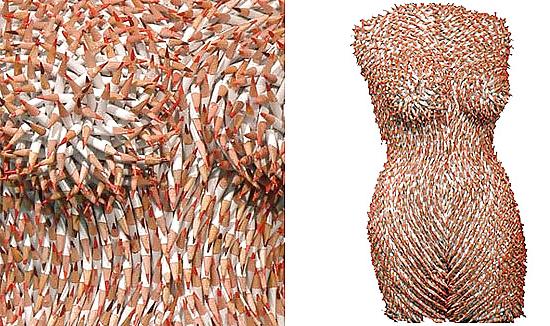 12P Female torsos made out of unusual materials