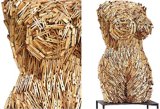 12P Female torsos made out of unusual materials