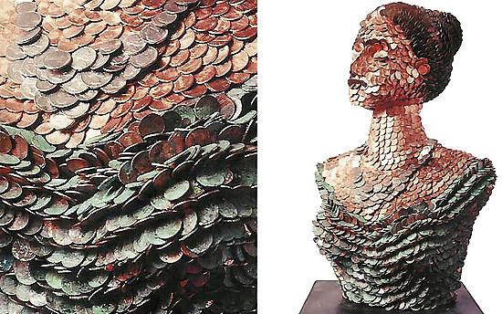 12P Female torsos made out of unusual materials