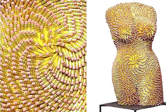 12P Female torsos made out of unusual materials