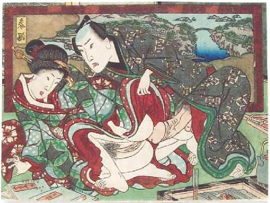 13P Japanese Shunga Art 7 - Toyokuni II aka Toyoshige