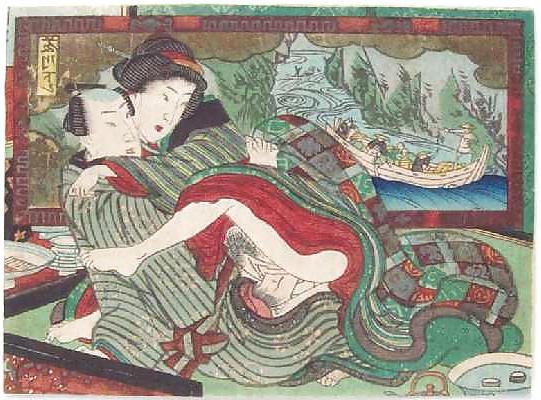 13P Japanese Shunga Art 7 - Toyokuni II aka Toyoshige