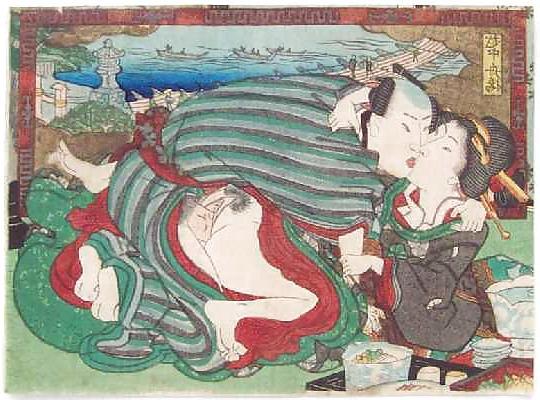 13P Japanese Shunga Art 7 - Toyokuni II aka Toyoshige