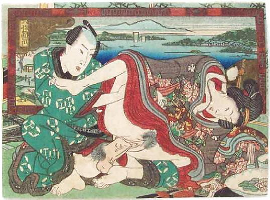 13P Japanese Shunga Art 7 - Toyokuni II aka Toyoshige