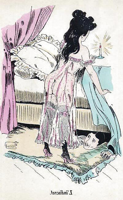 8P Thematic Drawn Ero Art 3 - French Postcards (1) c. 1900 