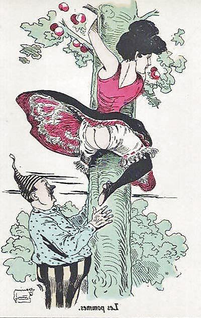 8P Thematic Drawn Ero Art 3 - French Postcards (1) c. 1900 