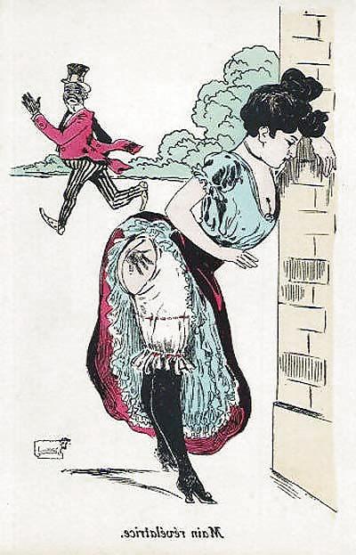 8P Thematic Drawn Ero Art 3 - French Postcards (1) c. 1900 