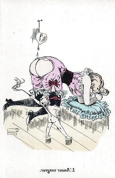8P Thematic Drawn Ero Art 3 - French Postcards (1) c. 1900 