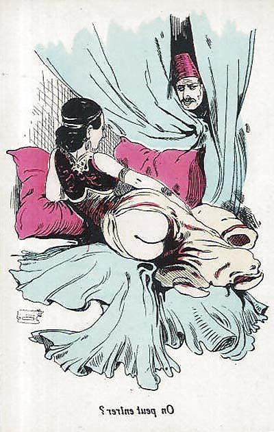 8P Thematic Drawn Ero Art 3 - French Postcards (1) c. 1900 