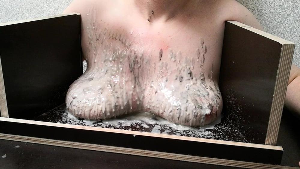 25P The tit torture device - extrem hot candle wax Part 2