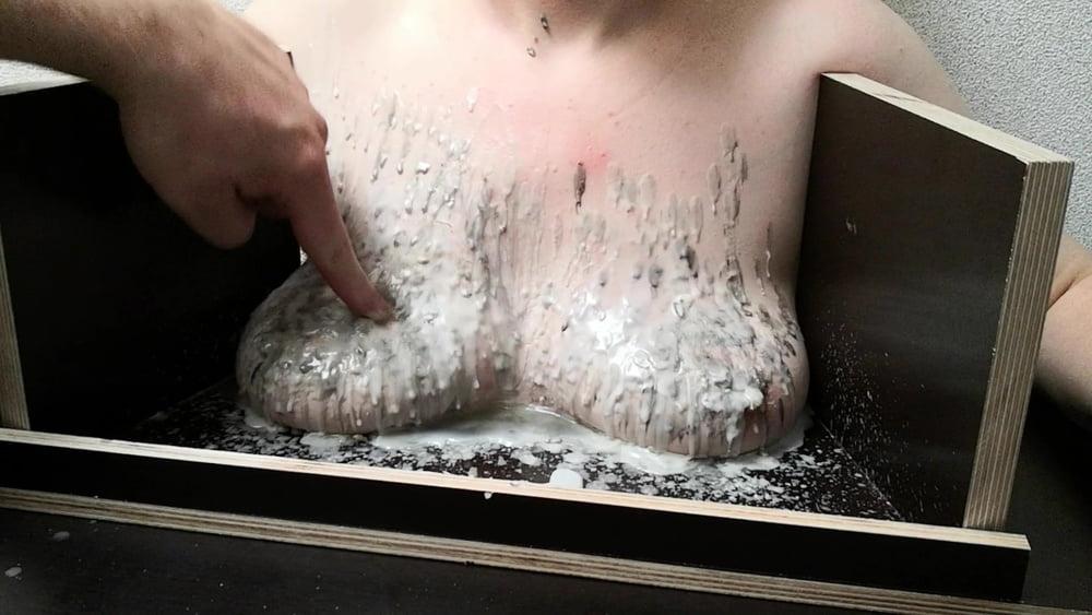 25P The tit torture device - extrem hot candle wax Part 2