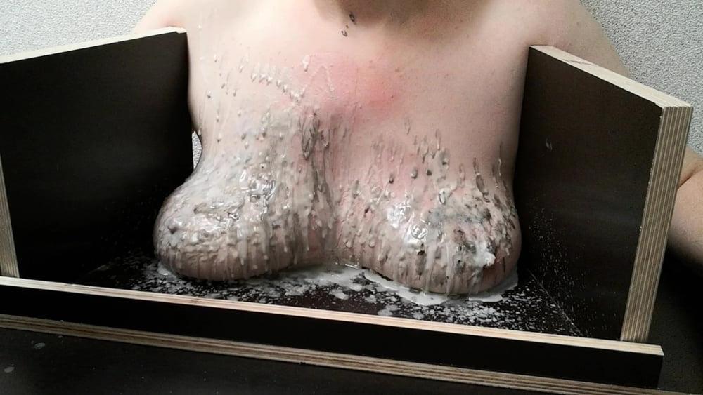 25P The tit torture device - extrem hot candle wax Part 2