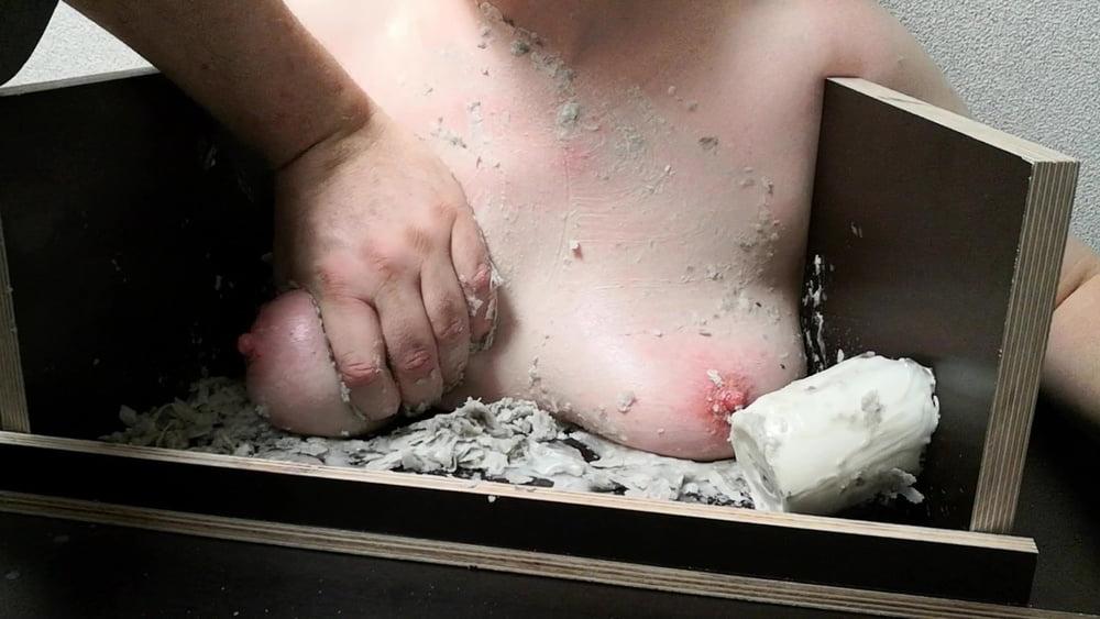 25P The tit torture device - extrem hot candle wax Part 2
