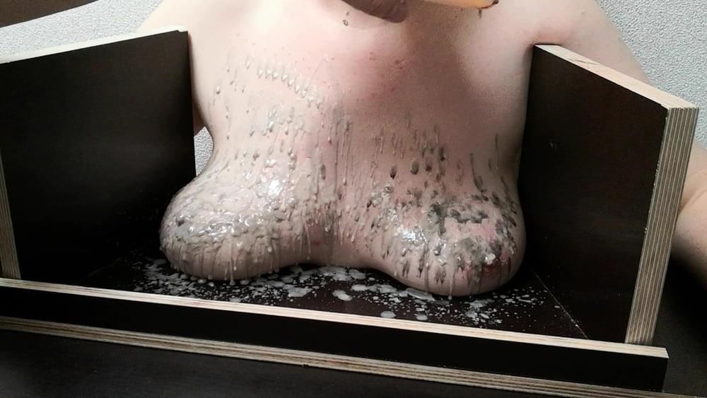 25P The tit torture device - extrem hot candle wax Part 2