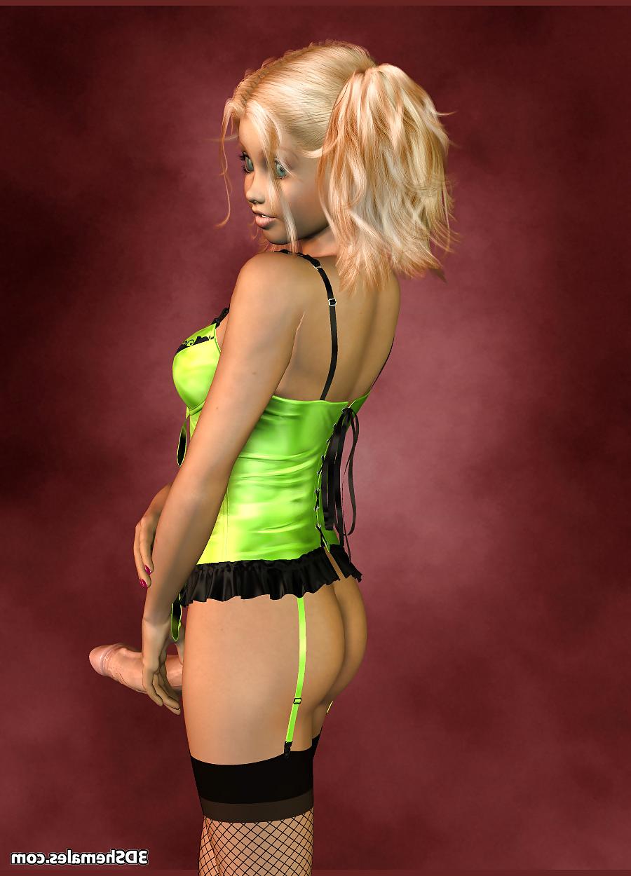 10P 3D Futunari Toon in Lingerie