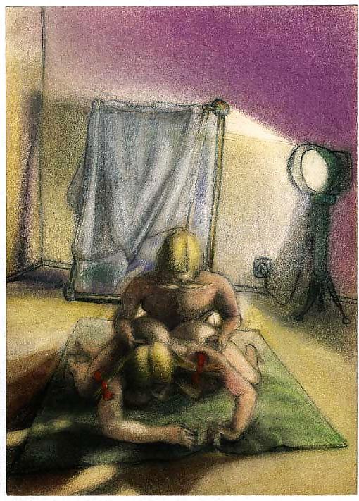 13P Painted EroPorn Art 29 - Artist N.N. (4) c. 1930 for raudy