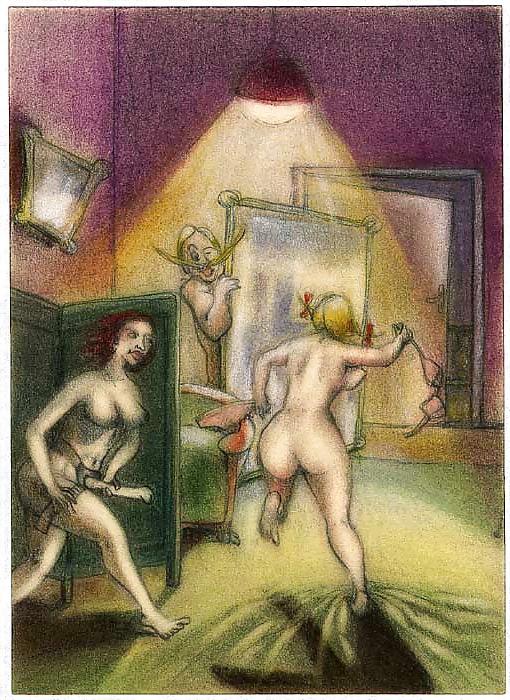 13P Painted EroPorn Art 29 - Artist N.N. (4) c. 1930 for raudy