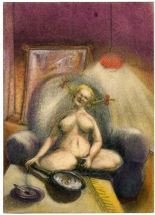 13P Painted EroPorn Art 29 - Artist N.N. (4) c. 1930 for raudy