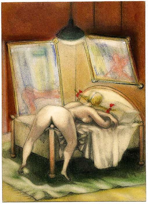 13P Painted EroPorn Art 29 - Artist N.N. (4) c. 1930 for raudy